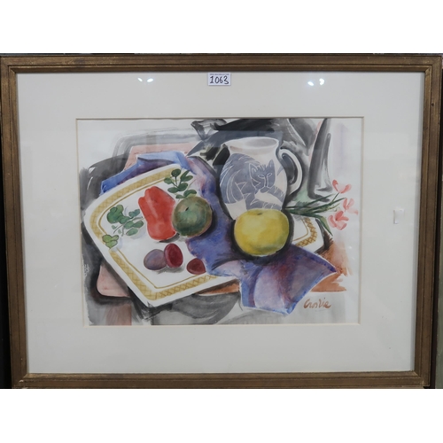 1063 - WILLIAM CROSBIE RSA RGI (1915-1999)CAT JUG Watercolour, signed lower right, 36 x 49cm... 