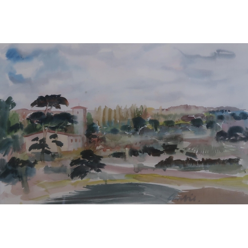 1065 - WILLIAM CROSBIE RSA RGI (1915-1999)SPANISH SCENE Watercolour, signed lower right, 35 x 54cm&nbs... 