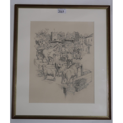 1067 - WILLIAM CROSBIE RSA RGI (1915-1999)WEDNESDAYS AND SATURDAYS Ink on paper, signed lower left, in... 