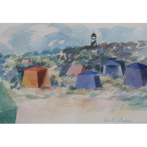 1075 - WILLIAM CROSBIE RSA RGI (1915-1999)CONTI PLAGEWatercolour, inscribed lower right, 17 x 26cmTogether ... 