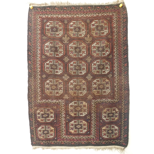 113 - A dark ground Bokhara style prayer rug