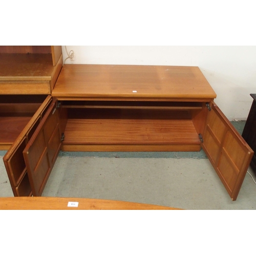 114 - A mid 20th century teak McIntosh drinks cabinet and low two door cabinet (2)