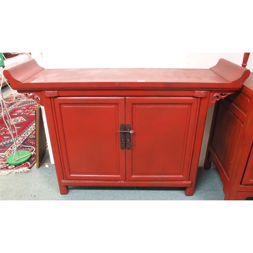 158 - A 20th century Chinese hardwood altar cabinet