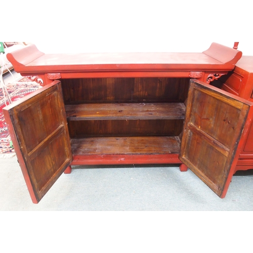 158 - A 20th century Chinese hardwood altar cabinet