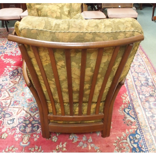 161 - A pair of contemporary Ercol elm and beech framed armchairs (2)