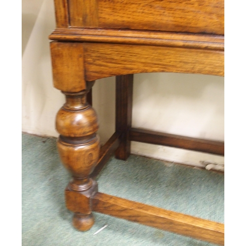 167 - A 20th century oak leaded glass bookcase and a mahogany occasional table (2)