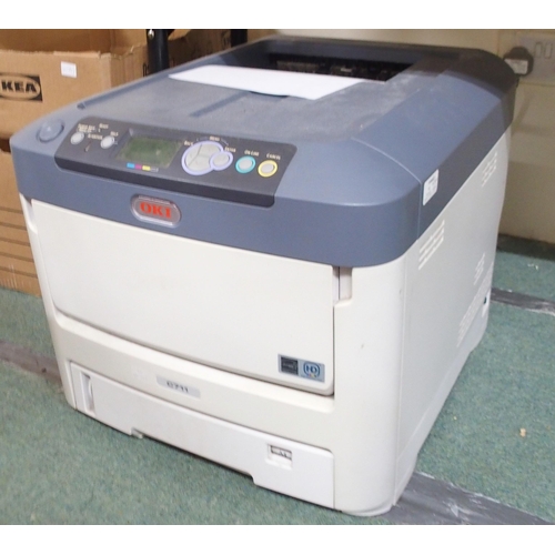 183 - A OKI C711 printer sold as spares and repairs and assorted ink cartridges and accessories