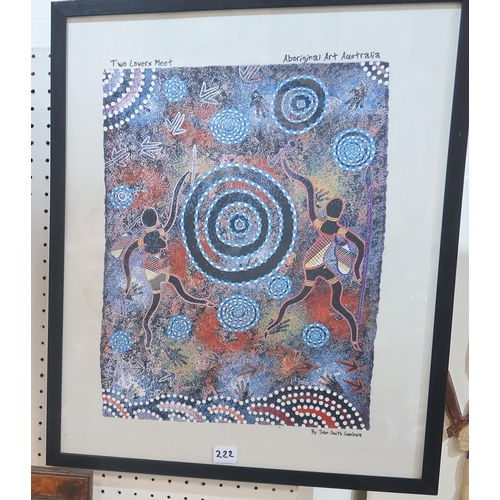 222 - MIJ MCFARLANE - Three textile landscapes and an Aboriginal artwork by John Smith Gumbula