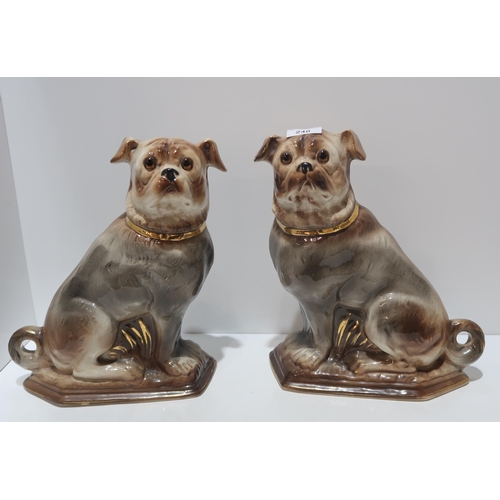 248 - A pair of Bo'Ness pottery pug dogs