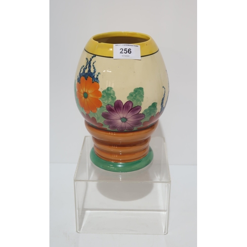 256 - A Clarice Cliff Bizarre Gayday pattern vase, 21cm high