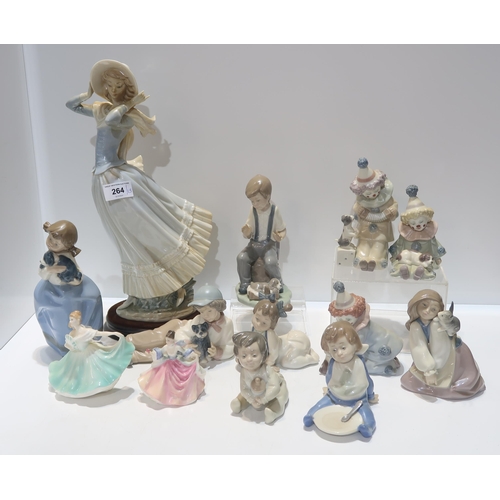 264 - A collection of Lladro and Nao figures 