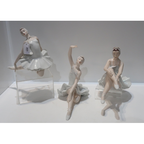 265 - A set of three Royal Dux figures of ballerinas modelled by Vladimir David