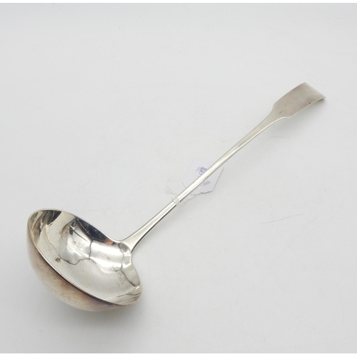 343 - A George III silver oar pattern soup ladle, possibly by Alexander Rollo, Edinburgh 1811, 186gms