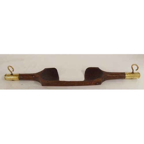 49 - A 20th century elm and brass farmers yoke