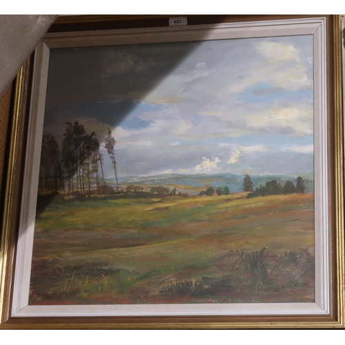 651 - MARION COOK Landscape, signed, oil on canvas, 60 x 60cm