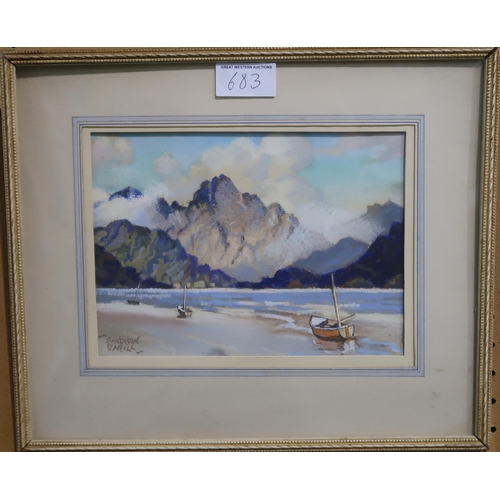 683 - SANDERSON O'NEILL Skye, signed, gouache, 15 x 20cm, GEORGE MCMILLAN, JAMES GARDEN LAING,and two... 