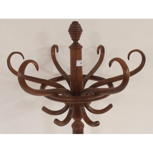 74 - A 20th century bentwood hat and coat stand