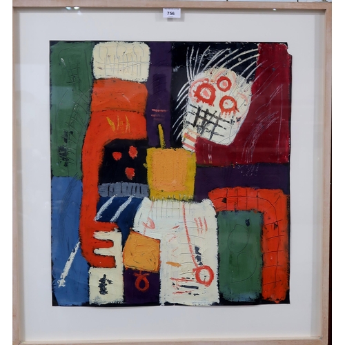 756 - KATE FRAME (BRITISH)TWIST OF FATE Mixed media on paper, 60 x 54cmTitle inscribed verso... 