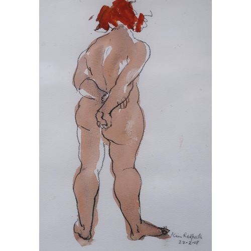 760 - KIM REDPATH (SCOTTISH 1925-2018) NUDE WITH RED HAIR Graphite and watercolour, signed lower... 