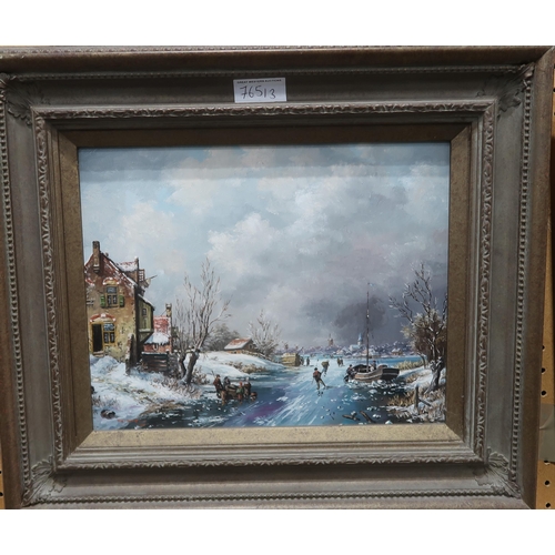 765 - HERMANN R HOMER (AUSTRIAN b.1926) WINTER SCENESOil on board, signed, 22 x 28cmTogether with a f... 