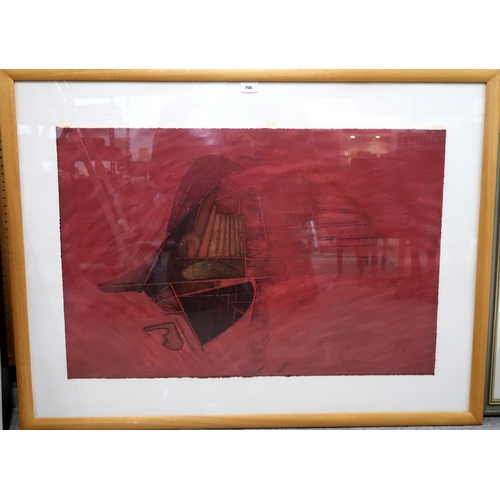 766 - JACKI PARRY (SCOTTISH) OVER GOVEEtching, inscribed (A/P), dated (19)89, 60 x 90cm... 