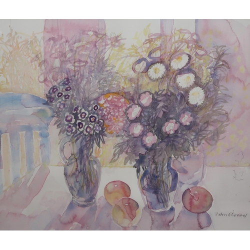 771 - FIVE VARIOUS WORKS To include John O'Connor, Flowers Still Life, Watercolour, 41 x 48cm, anothe... 