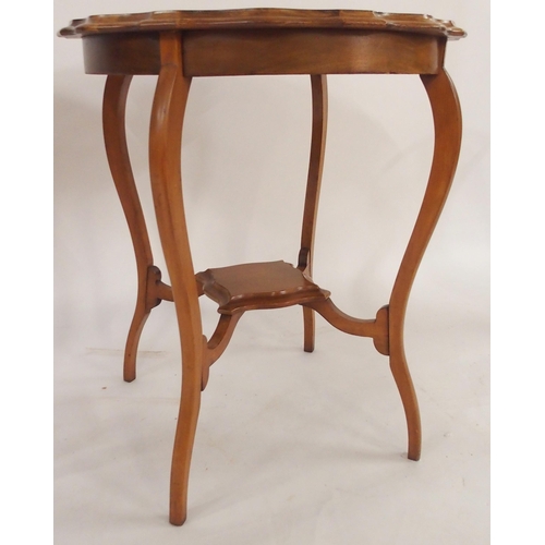 78 - A Victorian mahogany drop leaf table with stretchered turned supports and a mahogany two tier window... 