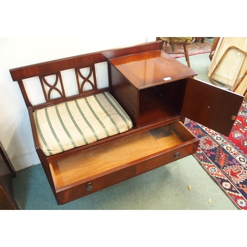 87 - A 20th century mahogany telephone table/seat