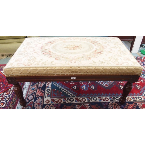 88 - A 20th century mahogany framed tapestry ottoman stool