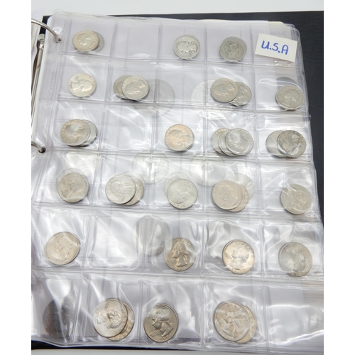 364 - U.S.A COINAGE, an extensive collection of cents, dimes and quarter dollars, 1976 moon landing dollar... 