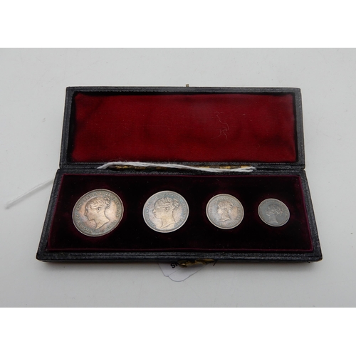 369 - 1884 MAUNDY SET, Victoria young head cased set