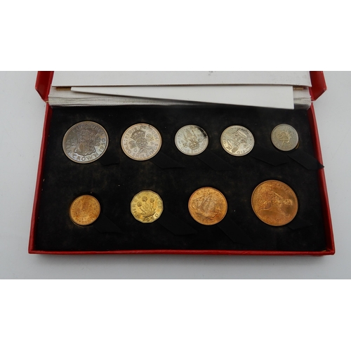 369E - A Royal Mint 1950 proof coin set together with a Great Britain Silver Trade Dollar, Churchill crowns... 