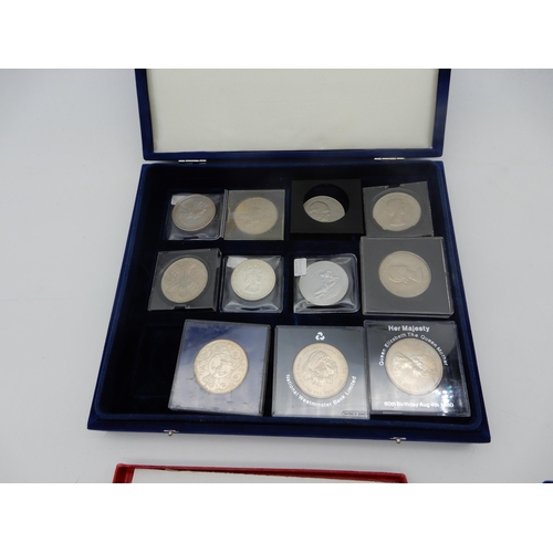 369E - A Royal Mint 1950 proof coin set together with a Great Britain Silver Trade Dollar, Churchill crowns... 