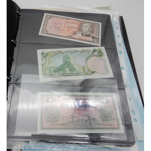 376 - BANK NOTES comprising Northern Irish, Iranian, Afghanistan, Turkmenistan, South African examples tog... 