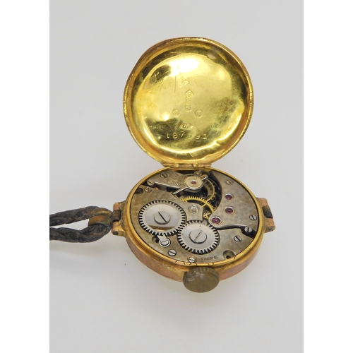 504 - A 9ct gold cased vintage ladies watch together with a gold plated pendant brooch example by Gotham