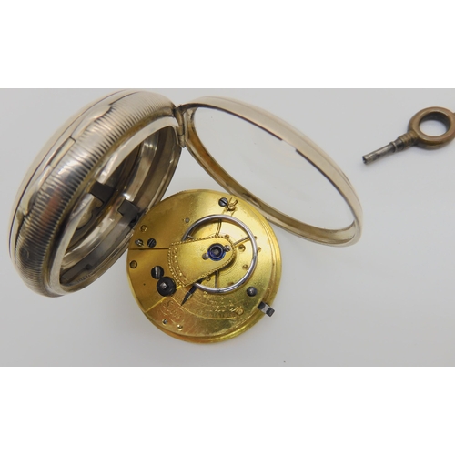 604 - A silver open face pocket watch, hallmarked Chester 1890, case diameter 4.7cm, weight 103.5gms