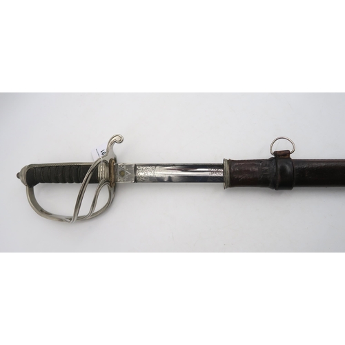 391 - A George V Royal Artillery officer's dress sword by Hobson & Sons, London, with engraved blade, ... 