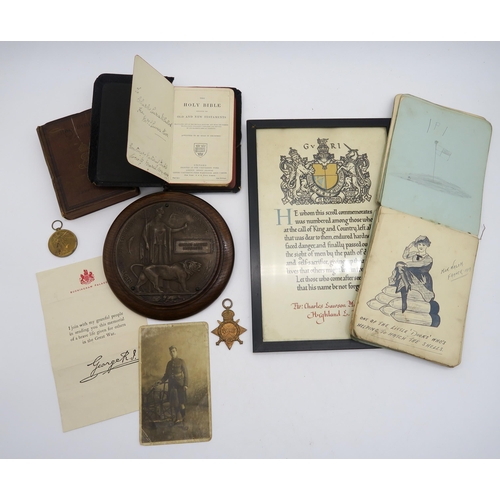 393 - A collection of items pertaining to the military career of Private Charles Lawson McCulloch (3658) o... 