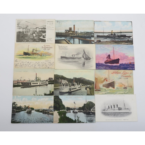 400 - An album of postcards on the theme of shipping, with views including the Crinan Canal and Clyde Ship... 