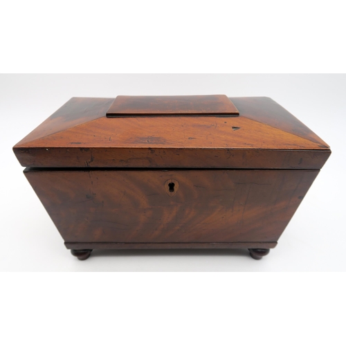 423 - An attractive Tunbridge ware walnut and sample-wood inlaid tea caddy, together with a another Victor... 