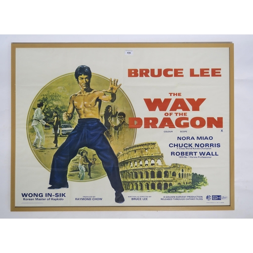 439 - An original 1972 UK cinema poster for The Way of the Dragon starring Bruce Lee, professionally frame... 