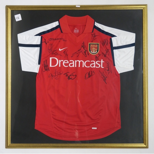 444C - *WITHDRAWN*  SPORTING MEMORABILIA A framed Arsenal 2000-02 home football shirt, with team signatures... 