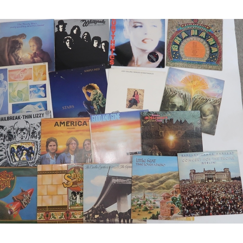 461B - VINYL RECORDS pop and rock, a good lot of two boxes containing Little Feat, The Moody Blues, Whitesn... 