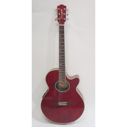 469E - WESTFIELD ELECTRO ACOUSTIC GUITAR in red model TF656P