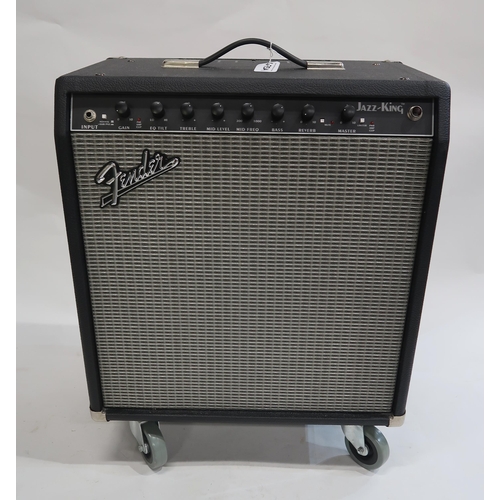 473A - FENDER JAZZ KING guitar amplifier with three button foot switch and canvas Fender amplifier cover, k... 