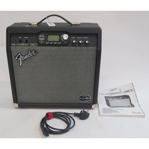 473E - FENDER G-DEC 30 electric guitar amplifier with power lead