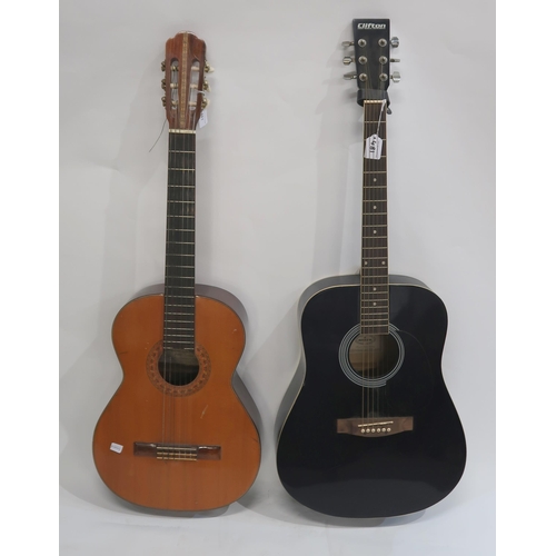 481 - KIMBARA nylon strung guitar together with a Clifton dreadnought acoustic guitar (2)