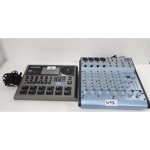 495 - ALESIS SR18 drum machine and Alesis multimix 8 USB effects mixer