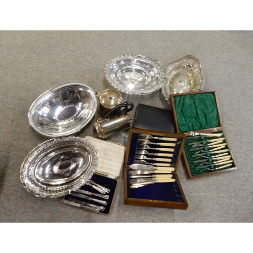 359E - A collection of silver and EPNS including a silver bon bon dish, by Walker & Hall, Sheffield, ca... 