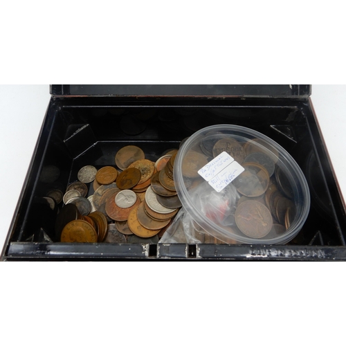 369A - COINS, a lot comprising various pre decimal and out of circulation decimal coins and a money box